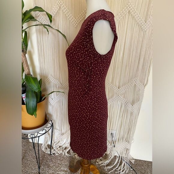 LOFT Ann Taylor Petites Women’s Red Flexible Dandelion Print Dress Size SP - Picture 7 of 9